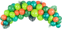 Grønn og Orange Ballong Buesett 2 Meter - 61 Deler