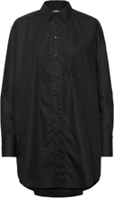 Ellinor Cotton Tops Shirts Long-sleeved Black House Of Dagmar