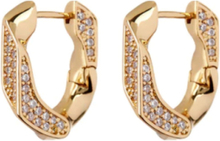 The Pavé Cuban Link Hoops-Gold Accessories Jewellery Earrings Hoops Gold LUV AJ