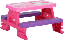 vidaXL Picknickbord med bänkar för barn 79x69x42 cm rosa