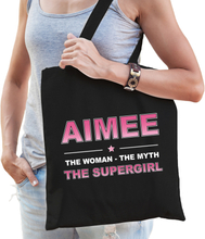 Naam Aimee The women, The myth the supergirl tasje zwart - Cadeau boodschappentasje