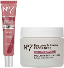 No7 Skincare Essential Duo - Restore & Renew Serum 30ml, Day Cream 50ml