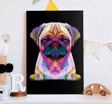 Canvas schilderij Geometrische dieren schattige hond