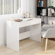 vidaXL Skrivbord vit högglans 101x50x76,5 cm konstruerat trä