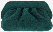 Clutchbag laget av syntetisk skjær topp magnetisk lukking resirkulert syntetisk stoff Interiørjusterbar og avtakbar skulderstropp smaragdgrønn laget i Italia Sammensetning: 100% resirkulert polyester