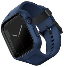 UNIQ rem Monos 2in1 Apple Watch Strap + Case Series 4/5/6/7/8 / SE 44 / 45mm. blå/marinblå
