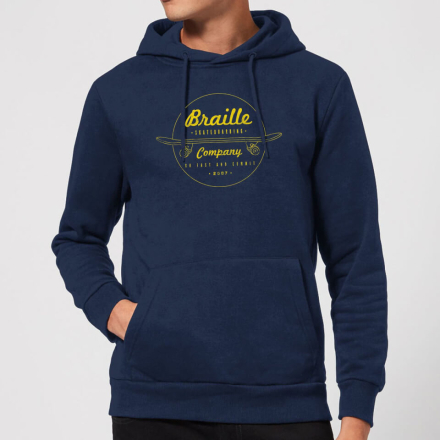 Limited Edition Braille Skate Company Hoodie - Navy - L