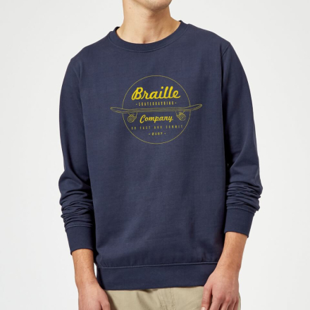Limited Edition Braille Skate Company Sweatshirt - Navy - XXL