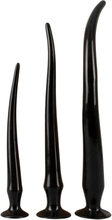 Super Long Flexible Butt Plug Set Black Extra pitkä anaalidildo