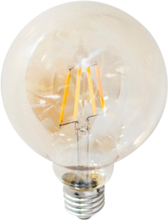 Filament dekorationslampa LED dimbar glob E27 4W ø 95 mm amber Transparent