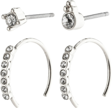 "Kali Crystal Earrings Accessories Jewellery Earrings Hoops Silver Pilgrim"
