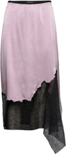 Lace Skirt.str Silk Knælang Nederdel Multi/patterned Helmut Lang