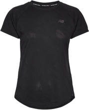 Q Speed Jacquard Short Sleeve T-shirts & Tops Short-sleeved Svart New Balance*Betinget Tilbud