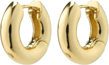 "Aica Recycled Chunky Hoop Earrings Gold-Plated Accessories Jewellery Earrings Hoops Gold Pilgrim"