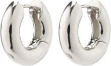 "Aica Recycled Chunky Hoop Earrings Silver-Plated Accessories Jewellery Earrings Hoops Silver Pilgrim"