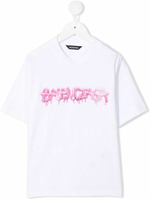 Balciaga barn boble logo t-skjorte hvit