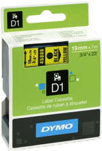 Dymo Tape Dymo D1 19 mm, sort på gul