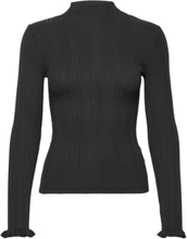 Ribbed Mock Neck Pullover Tops Knitwear Jumpers Black Scotch & Soda
