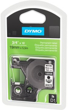 Dymo Tape Dymo D1 19 mm, sort på hvid