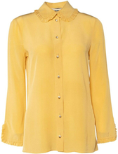 Pre-eide Yellow Crepe Silk Front Button Shirt