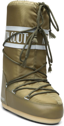 Mb Moon Boot Nylon Vinterstøvletter Med Snøring Kakigrønn Moon Boot*Betinget Tilbud