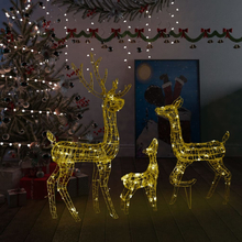 vidaXL Famiglia di Renne di Natale 300 LED Bianco Caldo in Acrilico