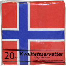 Servetter Norska Flaggan - 20-pack