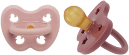 Hevea Pacifier 3-36 Months Round, 2 Pack Baby & Maternity Pacifiers & Accessories Pacifiers Rosa HEVEA*Betinget Tilbud