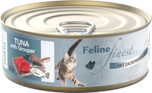 5 + 1 gratis! Feline Finest Katzen Nassfutter 6 x 85 g - Thunfisch mit Zackenbarsch
