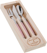 Børnebestik 3 Stk Laguiole Home Tableware Cutlery Cutlery Set Pink Jean Dubost