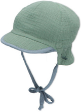 Sterntaler Vendbar peaked cap med nakkebeskyttelse lyseblå