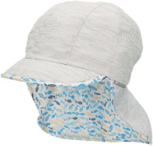 Sterntaler Peaked cap med nakkebeskyttelse Fisker lysegrå