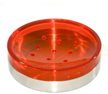 Portasaponetta acciaio satinato arancione acrilico bagno design moderno 206003-B
