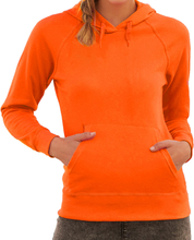 Oranje hoodie / sweater raglan met capuchon voor dames