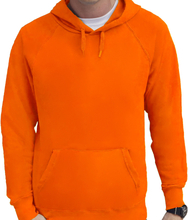 Oranje hoodie / sweater raglan met capuchon voor heren