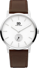 Danish Design IQ29Q1219 Horloge Tokyo staal-leder zilverkleurig-bruin-wit 39 mm