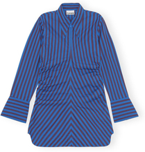 Blue Ganni Stripe Cotton d Tunic T-Skjorter Topper
