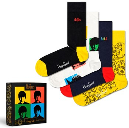 Happy socks 4P The Beatles Gift Box Schwarz Baumwolle Gr 36/40