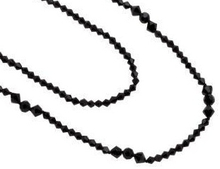 Pearls for Girls halsband svart, dubbelrad längd 100 cm
