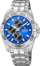 Festina F20445/4 Horloge Multifunction staal zilverkleurig-blauw 43 mm