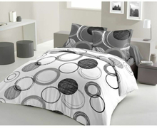 Sengetøj sæt Lovely Home Cirkler Antracit (200 x 200 cm)