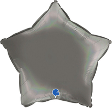 Ballong Stjärna Holografisk Platinum Grå