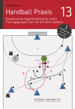 Handball Praxis 13 – Koordinatives Angriffstraining für kleine Trainingsgruppen von vier bis sechs Spielern