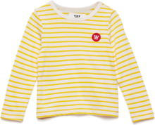 Kim Kids Long Sleeve Gots Tops T-shirts Long-sleeved T-Skjorte Yellow Wood Wood