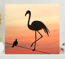 Canvas schilderij Flamingo en vogels ontwerp