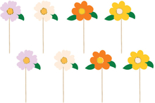 Cake toppers blommor, 8 st - PartyDeco