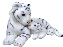 Wild Republic Mom & Baby Hvit Tiger 38 cm