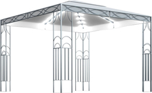 vidaXL Paviljong med ljusslinga LED 300x300 cm gräddvit