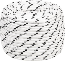 vidaXL Båtlina flätad vit 12 mm x 100 m polyester
