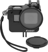 SHOOT XTGP505B Schutzkoffer aus Aluminiumlegierung mit Käfig-Skelettgehäuse mit 52 mm UV-Filter für GoPro Hero 7 Schwarz / Hero 6 / Hero 5 / HERO (2018) Action-Kamera